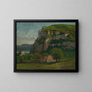 De Hoge Roek van Hautepierre - Gustave Courbet — ingelijst kunstwerk aan de muur