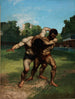 De Worstelaars - Gustave Courbet — weergave van het kunstwerk