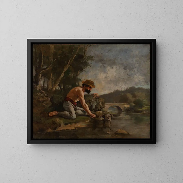 De visser - Gustave Courbet — ingelijst kunstwerk aan de muur
