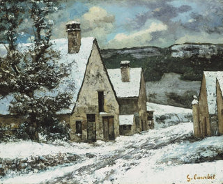 Bord de village en hiver - Gustave Courbet — weergave van het kunstwerk