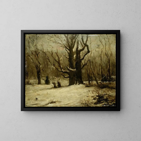 Winterlandschap - Gustave Courbet — ingelijst kunstwerk aan de muur