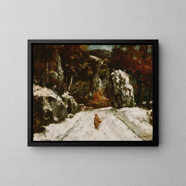 Winter in de Jura - Gustave Courbet — ingelijst kunstwerk aan de muur