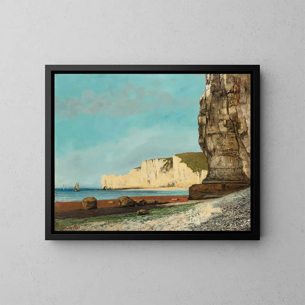 De Kliffen van Étretat - Gustave Courbet — ingelijst kunstwerk aan de muur