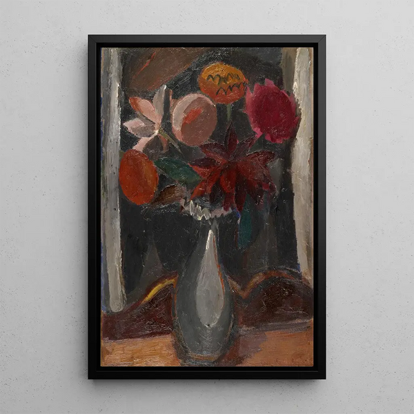 a dark bouquet of flowers - Gustave De Smet — framed artwork on a wall