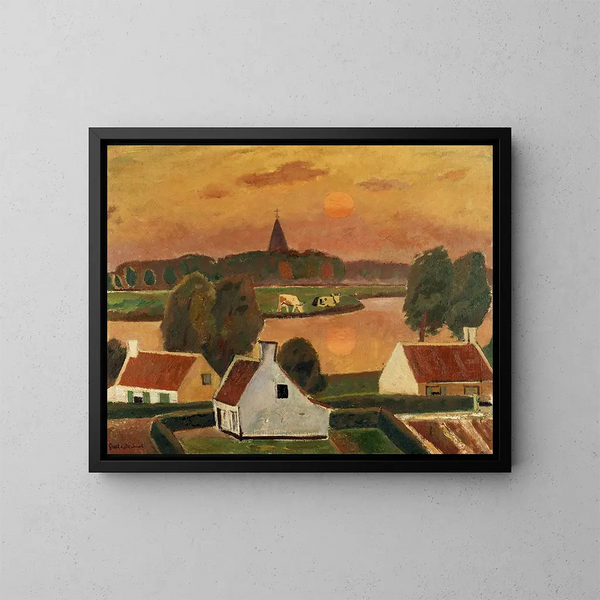 View of Village - Gustave De Smet — framed artwork on a wall