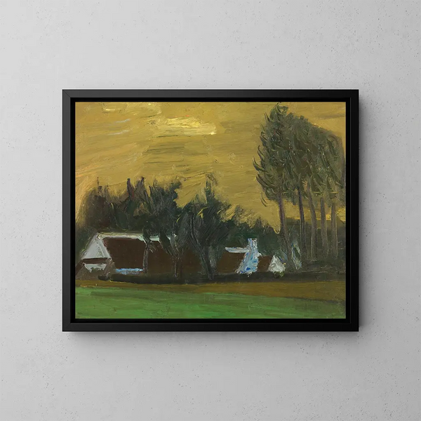 Landscape with Italian Black Poplars - Gustave De Smet — framed artwork on a wall