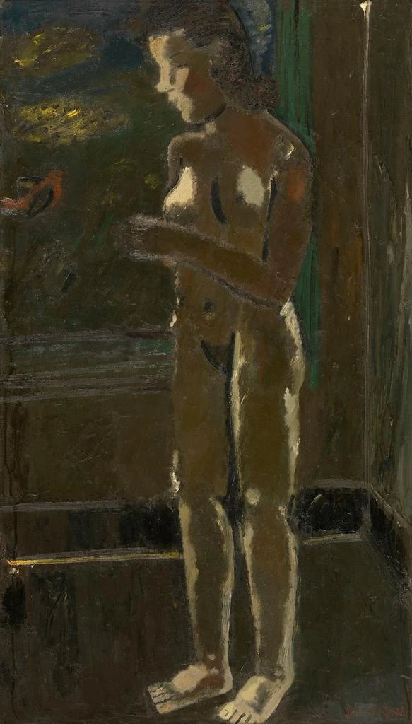 Nude Standing Painting - Gustave De Smet — framed artwork on a wall