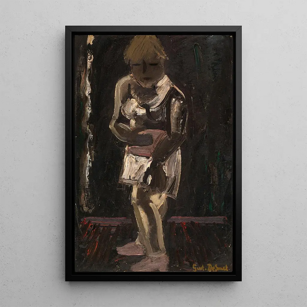 White shirt on black background - Gustave De Smet — framed artwork on a wall