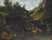 Cascades in een rotsachtig landschap - Gustave Doré — weergave van het kunstwerk