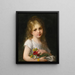 Een jong meisje dat een boeket vasthoudt - Gustave Doyen — ingelijst kunstwerk aan de muur