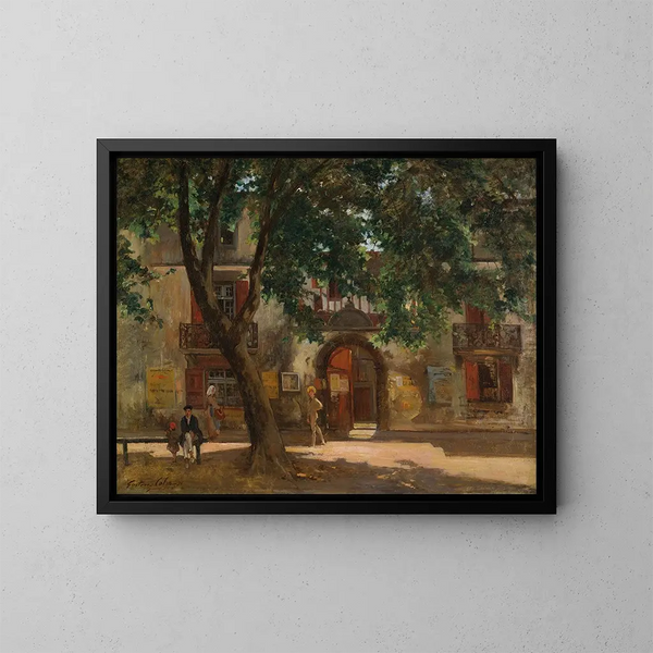 Afternoon in a French Village - Gustave Henri Colin — framed artwork on a wall