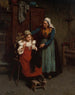 De naailesles - Gustave Henry Mosler — weergave van het kunstwerk
