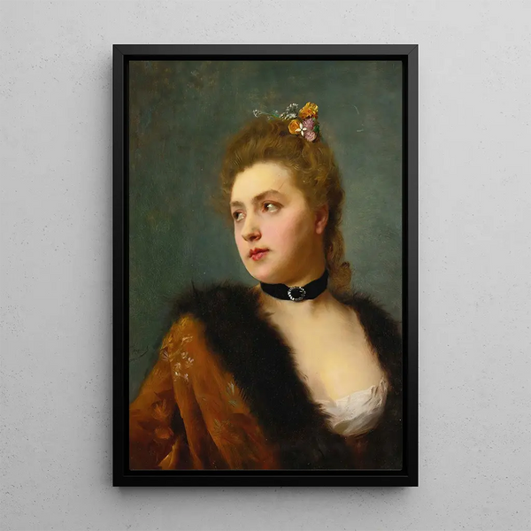 Parisienne Painting - Gustave Jean Jacquet — framed artwork on a wall