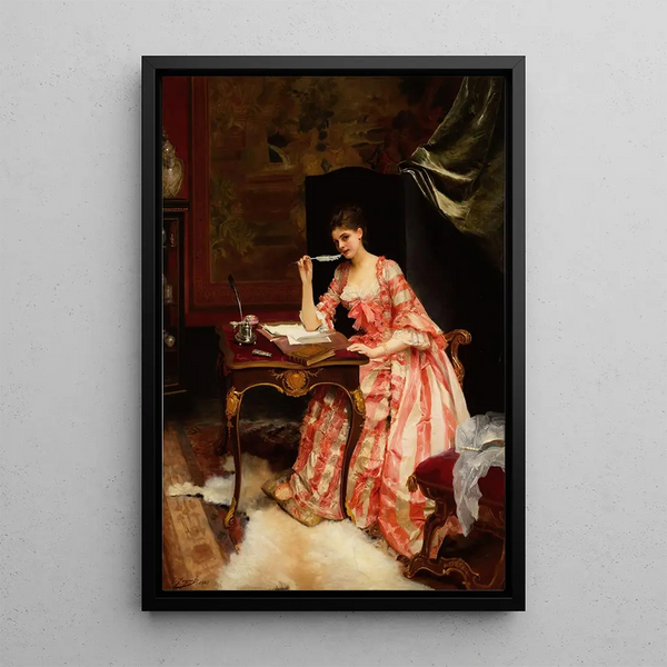 The love letter - Gustave Jean Jacquet — framed artwork on a wall