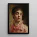 Jonge vrouw in roze jurk - Gustave Jean Jacquet — ingelijst kunstwerk aan de muur