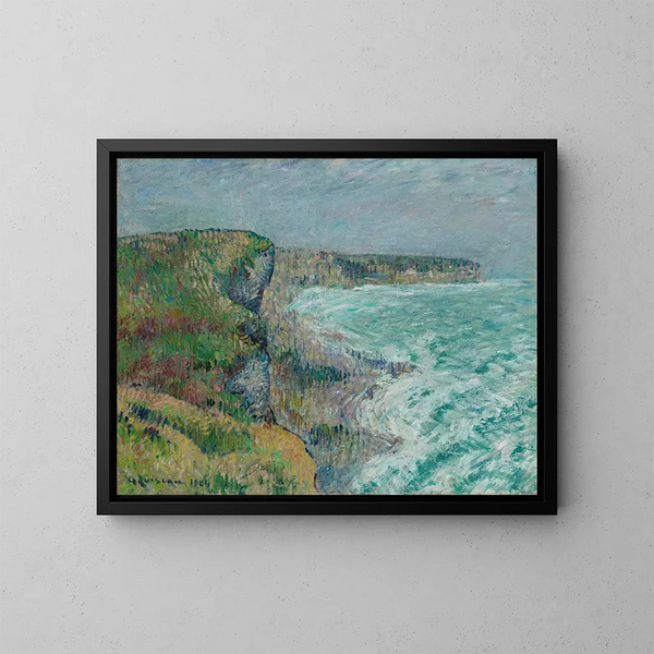 Falaises d'Yport in de winter - Gustave Loiseau — ingelijst kunstwerk aan de muur