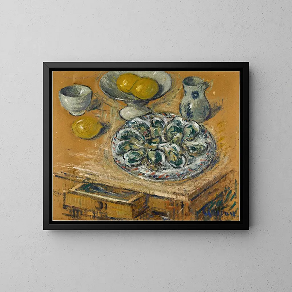 Oesters en citroenen - Gustave Loiseau — ingelijst kunstwerk aan de muur