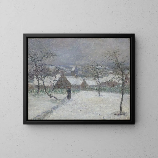 La Neige à Mortain, Manche - Gustave Loiseau — ingelijst kunstwerk aan de muur