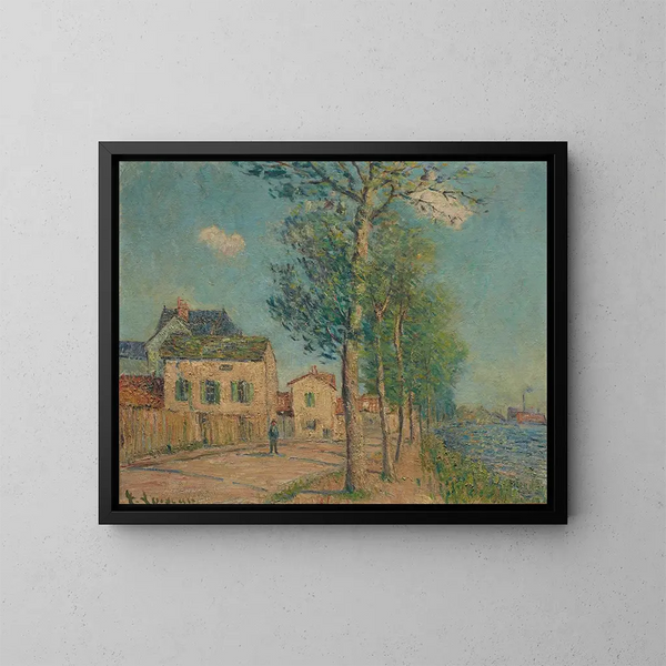 De Weg langs de rivier - Gustave Loiseau — ingelijst kunstwerk aan de muur