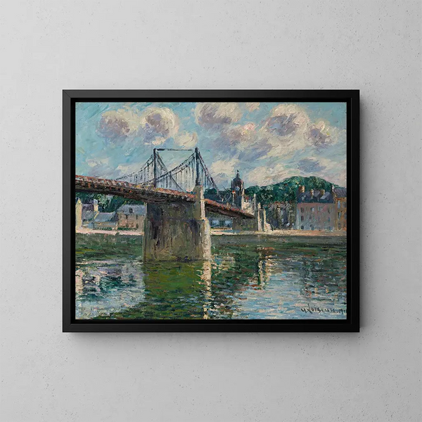 Le Pont suspendu Delbeuf - Gustave Loiseau — ingelijst kunstwerk aan de muur