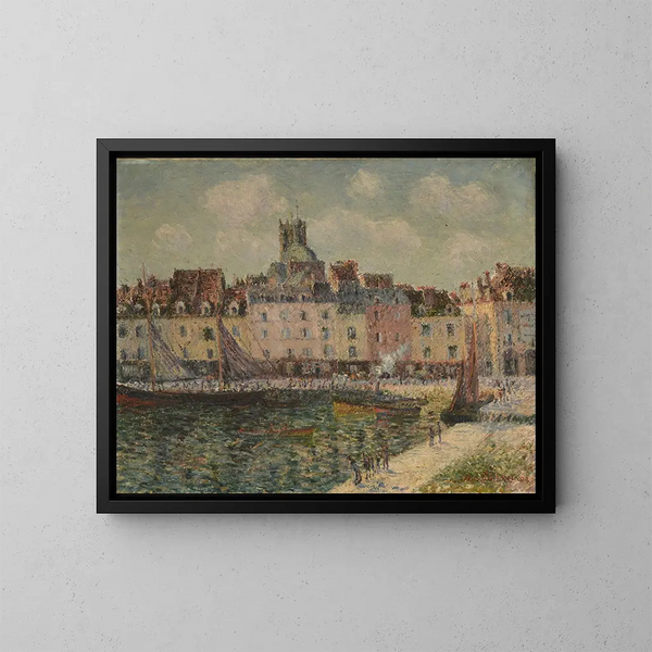 Het Quai Duquesne, Dieppe - Gustave Loiseau — ingelijst kunstwerk aan de muur