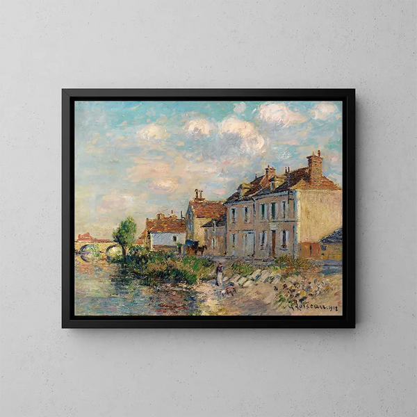 Le Quai Saint-Martin, Auxerre - Gustave Loiseau — ingelijst kunstwerk aan de muur