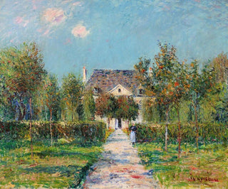 L'Hôtel de Mademoiselle Ernestine Saint-Jouin Finistère of De boomgaard van Mademoiselle Ernestine Saint-Jouin - Gustave Loiseau — weergave van het kunstwerk