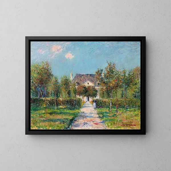 L'Hôtel de Mademoiselle Ernestine Saint-Jouin Finistère of De boomgaard van Mademoiselle Ernestine Saint-Jouin - Gustave Loiseau — ingelijst kunstwerk aan de muur