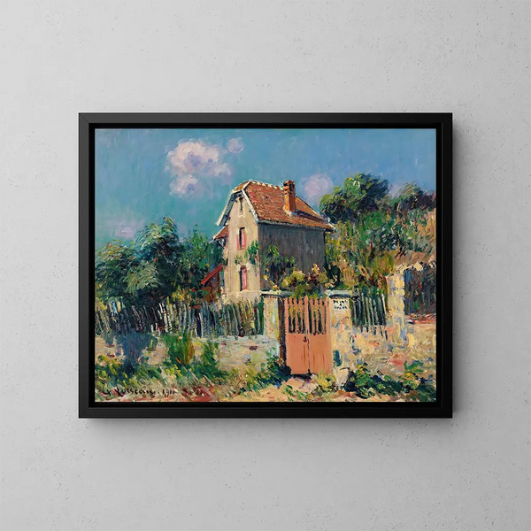 van Maison La Grille Rose, omgeving van Pontoise - Gustave Loiseau — ingelijst kunstwerk aan de muur