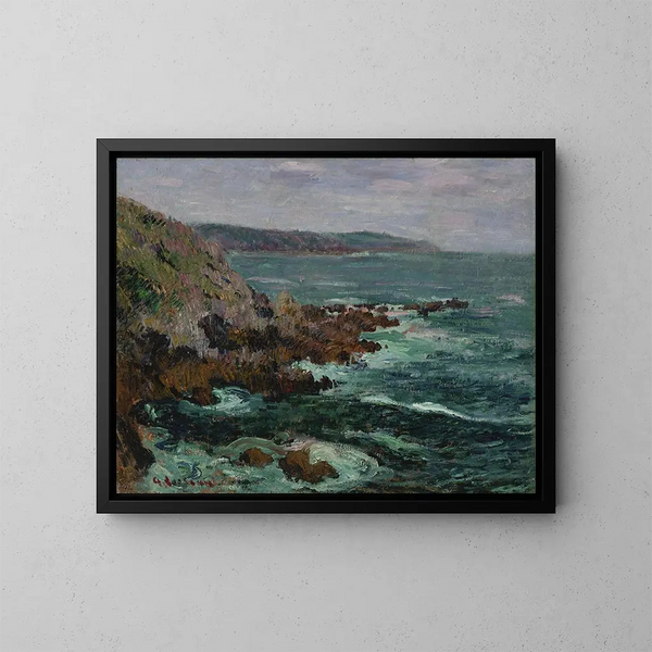 van Rochers surplombant la mer en Bretagne - Gustave Loiseau — ingelijst kunstwerk aan de muur