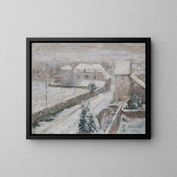 Uitzicht op Triel onder de sneeuw - Gustave Loiseau — ingelijst kunstwerk aan de muur