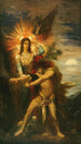 Jacob en de engel - Gustave Moreau — weergave van het kunstwerk