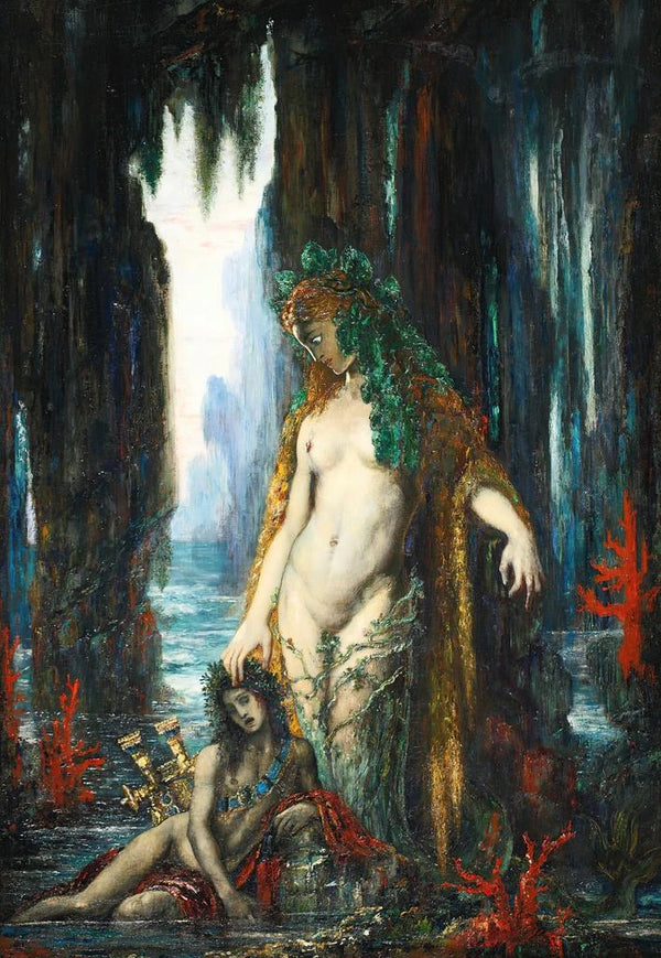The Poet and the Siren 1893 - Gustave Moreau — framed artwork on a wall