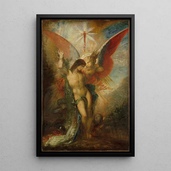 Saint Sebastian and the Angel - Gustave Moreau — framed artwork on a wall