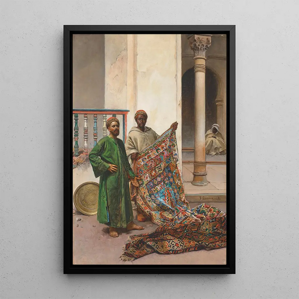 The Carpet Merchant - Gustavo Simoni — framed artwork on a wall