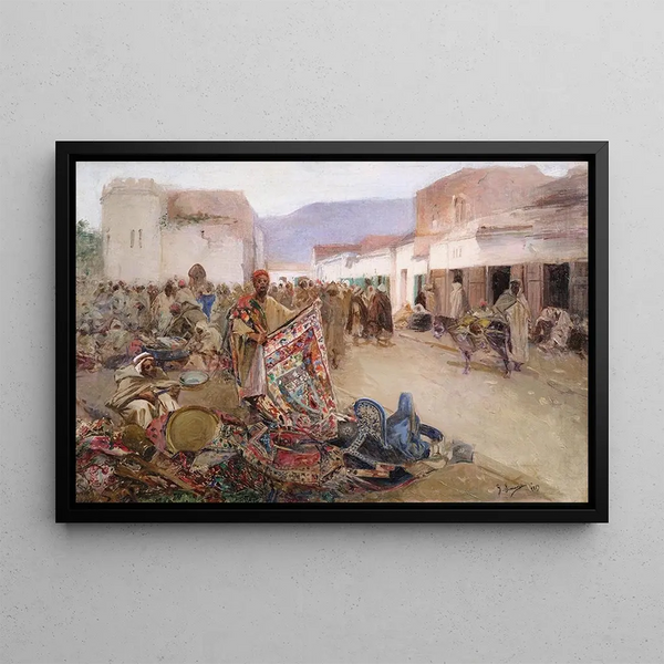 The Carpet Seller - Gustavo Simoni — framed artwork on a wall