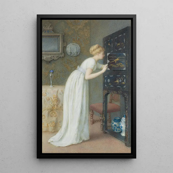 Het gelakte kabinet - Gustavus Arthur Bouvier — ingelijst kunstwerk aan de muur