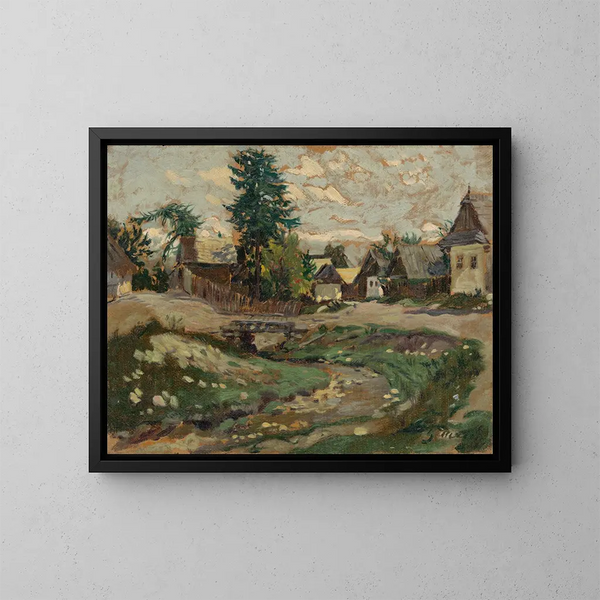 A village stream - Gustav Mahler — framed artwork on a wall
