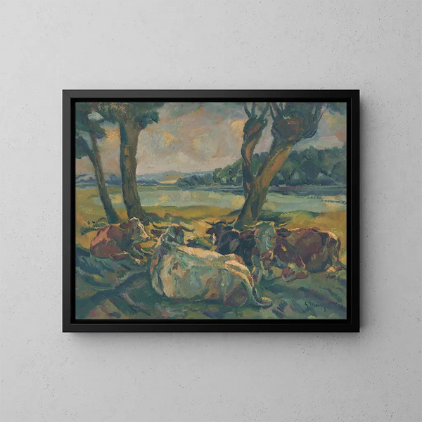 Cows at Rest - Gustav Mahler — framed artwork on a wall