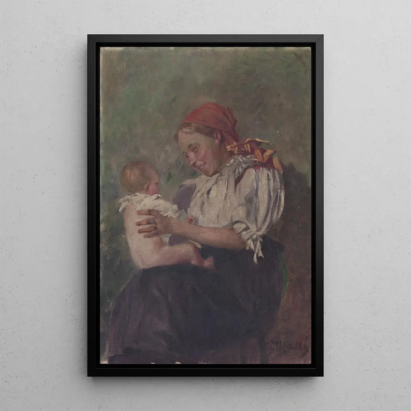 Mother with child - Gustav Mahler — framed artwork on a wall