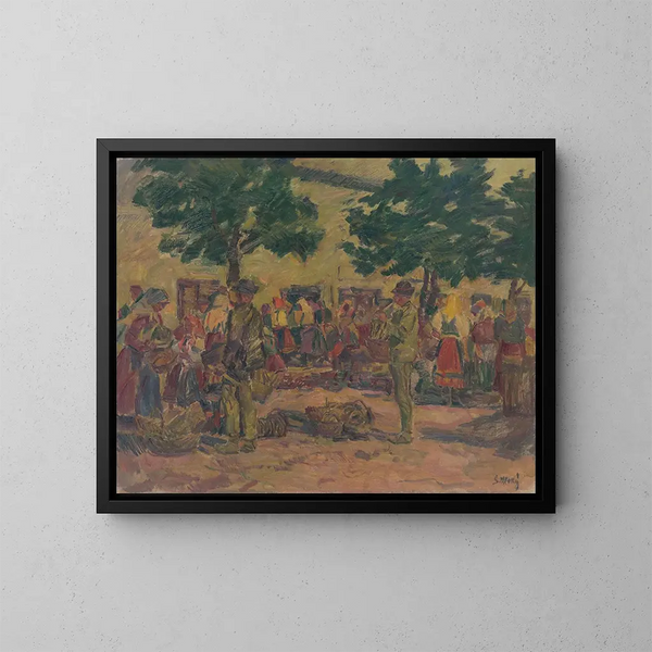 Markt van Pezinok - Gustav Mahler — ingelijst kunstwerk aan de muur