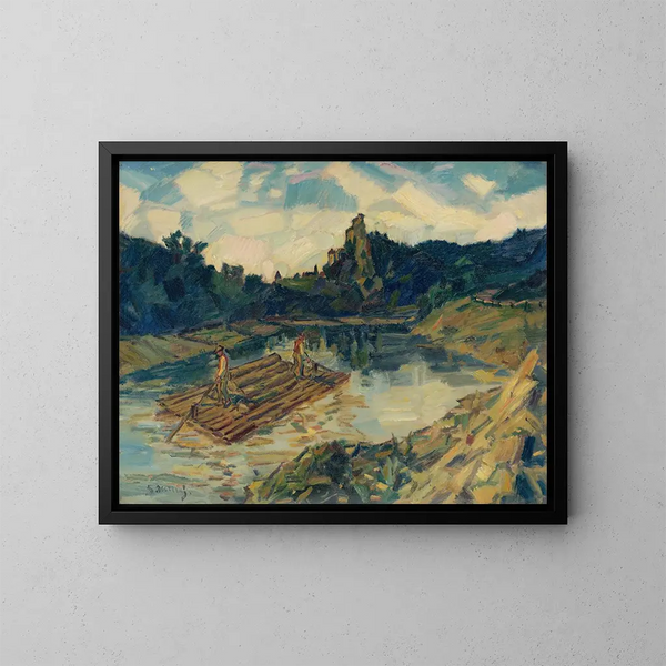 van de balken op de rivier Orava - Gustav Mahler — ingelijst kunstwerk aan de muur