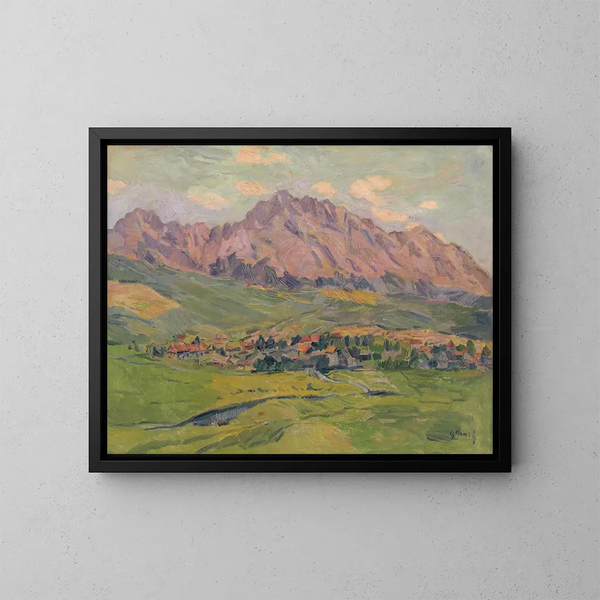 Het dorp Sub-Tatran van Menguovce - Gustav Mahler — ingelijst kunstwerk aan de muur
