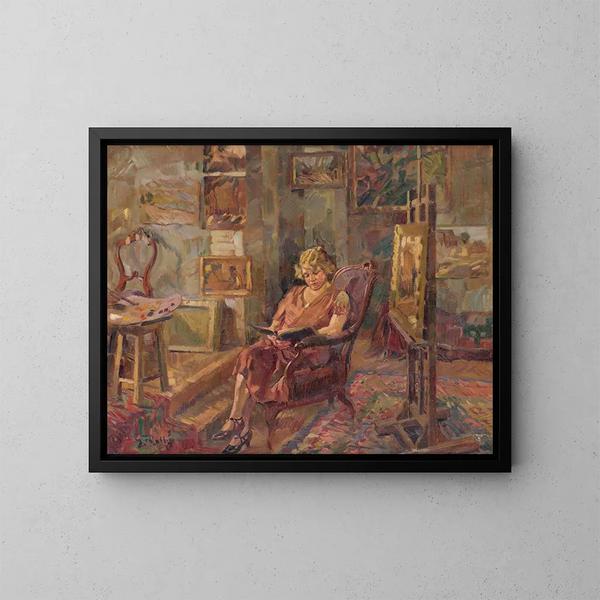 Bezoek in een atelier - Gustav Mahler — ingelijst kunstwerk aan de muur