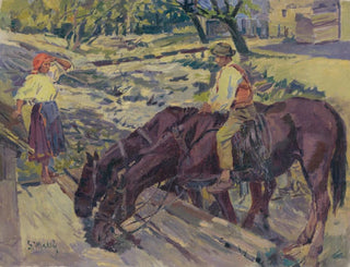 Bewateringsproces van paarden - Gustav Mahler — weergave van het kunstwerk