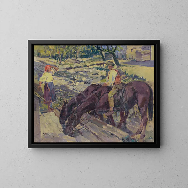 Bewateringsproces van paarden - Gustav Mahler — ingelijst kunstwerk aan de muur