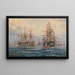 L'empereur François-Joseph Ier aan boord van het schip casemateschilderij Archiduc Albrecht - György Greguss — ingelijst kunstwerk aan de muur