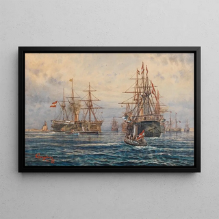 Gyrgy Greguss - Emperor Francis Joseph I on board the casemate ship Archduke Albrecht.webp