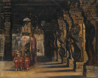 Gyula Tornai - Indian procession with elephant.webp