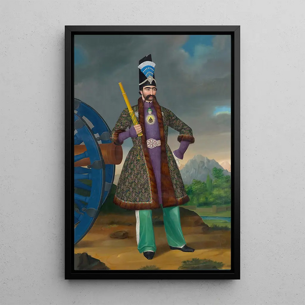Le Chah de Perse Naser al-Din Shah - Hakob Hovnatanjan — ingelijst kunstwerk aan de muur